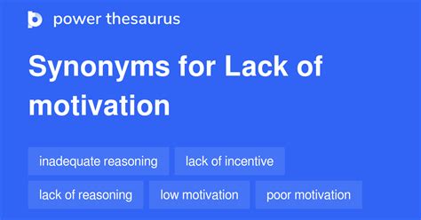 lack synonym|synonym lack of motivation.